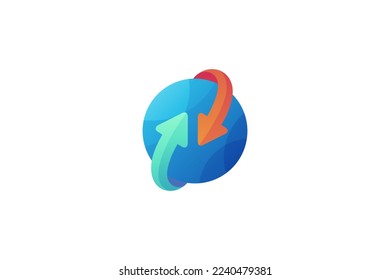 Logistic Company Logo. Arrow and globe logo design vector template