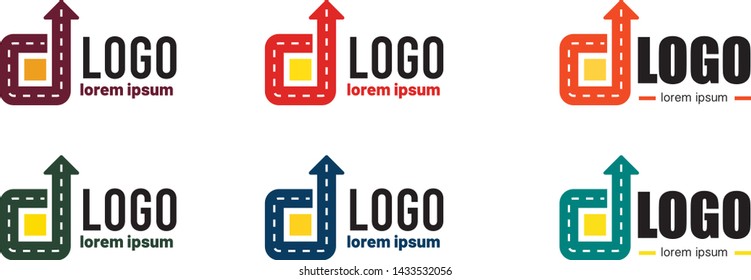 
Logistic company logo. Arrow icon. Road logo. Taxi logo. Delivery service logo. Vector illustration isolated.

