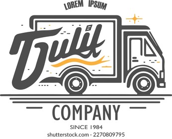 Logistic company logo. Cargo truck.