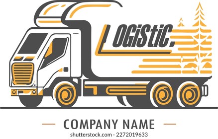 Logistic company logo. Cargo truck.