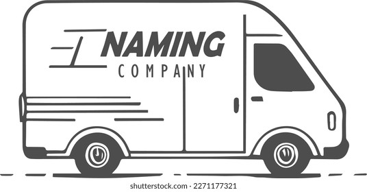 Logistic company logo. Cargo van.
