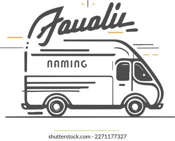 Logo de la empresa logística. Cargo van.