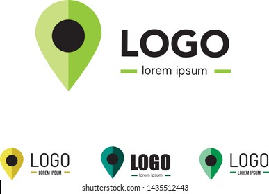 Logistic company logo. Include elements of Arrow, Road, geo location sign. Vector illustration isolated.