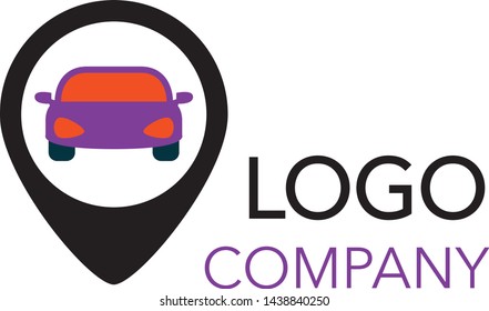Logistic company logo. Include elements of Arrow, Road, geo location sign. Vector illustration isolated.
