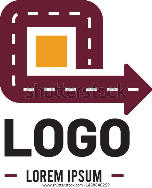 Logistic company logo.\
Include elements of Arrow, Road, geo location sign. Vector\
illustration\
isolated.\
