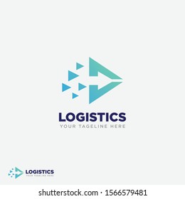 Logistic Company Logo Vector With Arrow