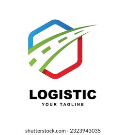 Logo-Vektorgrafik für Logistikunternehmen mit Logan-Vorlage