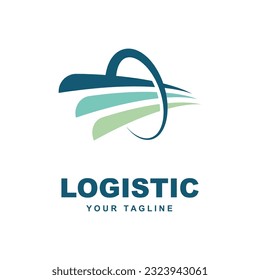 Vector de logotipo de empresa logística con plantilla de eslogan