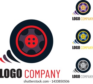 Logistic company logo with wheel. Wheel icon. Car,Taxi vector logo, Drive service logo. Road icon.  Vector illustration isolated.

