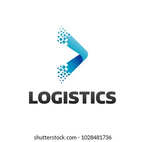Logistic company vector logo. Arrow icon. Delivery icon. Arrow icon. Arrow vector. Delivery service logo. Web, Digital, Speed, Marketing, Network icon. Pixel logo.  Pixel art. Pixel icons.