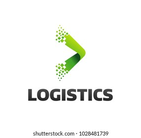 Logistic Company Vector Logo. Arrow Icon. Delivery Icon. Arrow Icon. Arrow Vector. Delivery Service Logo. Web, Digital, Speed, Marketing, Network Icon. Pixel Logo.  Pixel Art. Pixel Icons.