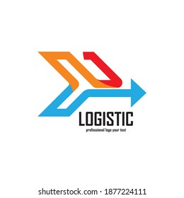 Logistic company vector logo. Arrow icon. Delivery icon. Arrow logo. Business logo. Arrow vector. Delivery service logo. Web, Digital, Marketing, Network icon. Technology icon.
