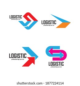 Logo vectorial de la empresa logística. Icono de flecha. Icono de entrega. Logo de flecha. Logo de negocios. Vector de flecha. Logo del servicio de entrega. Icono Web, Digital, Marketing, Red. Icono de tecnología.

