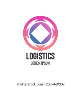 Logistic company vector logo. Arrow icon. Delivery icon. Arrow logo. Business logo. Arrow vector. Delivery service logo. Web, Digital, Marketing, Network icon. Technology icon.