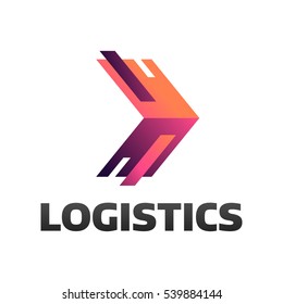 Logistic Company Vector Logo. Arrow Icon. Delivery Icon. Arrow Logo. Business Logo. Arrow Vector. Delivery Service Logo. Web, Digital, Marketing, Network Icon. Technology Icon.