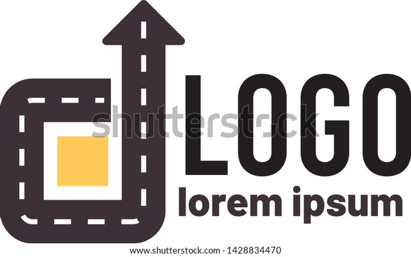 Logistic company\
vector logo. Car, arrow, road, drive, delivery, taxi logo.  Vector\
illustration isolated\
icon\
\
