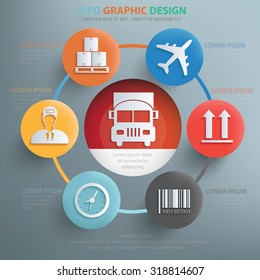 Logistic concept design,info graphic,vector