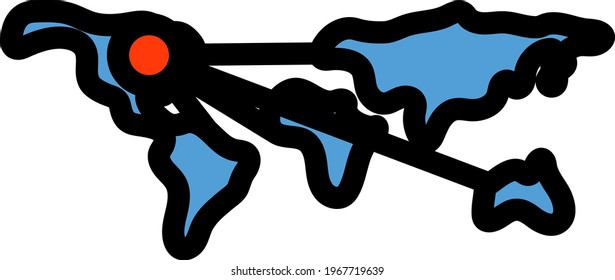 Logistic Concept Icon. Editable Bold Outline With Color Fill Design. Vector Illustration.