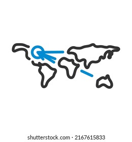Logistic Concept Icon. Editable Bold Outline With Color Fill Design. Vector Illustration.