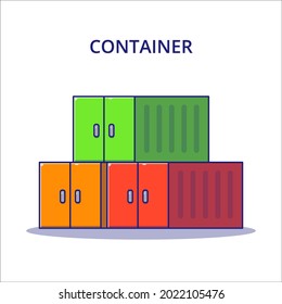 Logistic Container Cartoon Vector Illustration. Logistics Icon Concept Isolated.