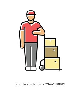 vector de icono de color de mensajería logística. signo de mensajería logística. ilustración de símbolo aislado
