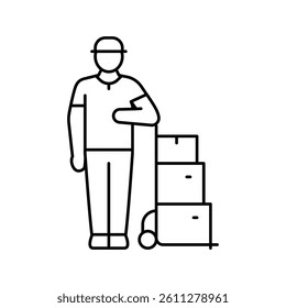 logistic courier line icon vector. logistic courier sign. isolated contour symbol black illustration