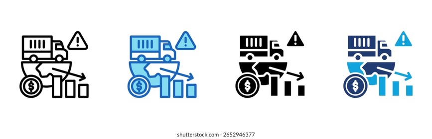Icono de crisis logística Multi Style Ilustración vectorial
