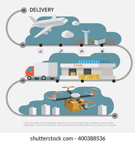 Logistic and delivery concept infographic.  Vector illustration.