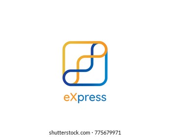 logotipo de servicio de mensajería logística. diseño del concepto de conexión financiera monetaria. ilustración vectorial de símbolo de flecha abstracta