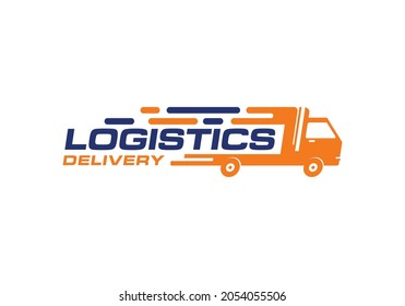Logistic Delivery, Express Fast Shipping Logo Design Template