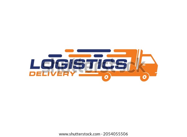 Logistic delivery, express fast shipping logo\
design template