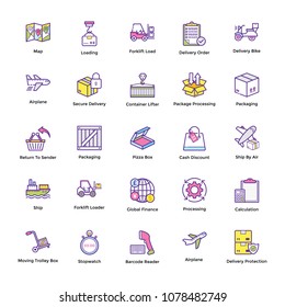 Logistic Delivery Flat Icons 