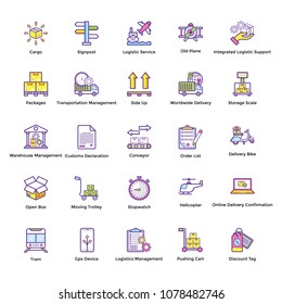Logistic Delivery Flat Icons Pack 