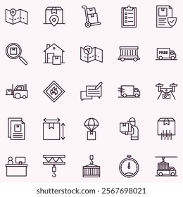 LOGISTIC AND DELIVERY ICON SET