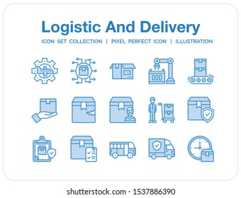 Logistic And Delivery Icons Set. UI Pixel Perfect Well-crafted Vector Thin Line Icons. The illustrations are a vector.