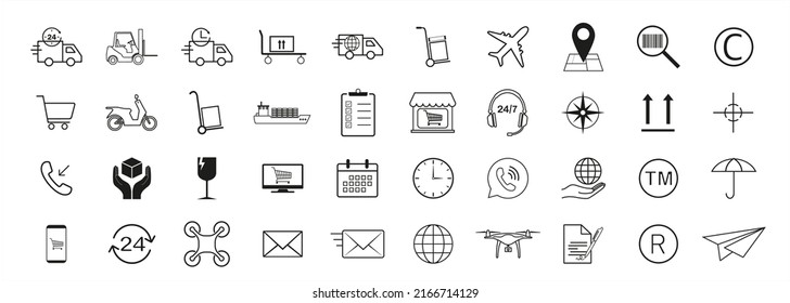 Logistic. Delivery icons set. Vector illustration.