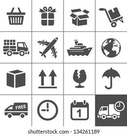 Logistic & delivery icons. Vector illustration. Simplus series