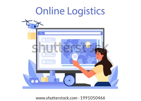 Logistic and delivery service online service or platform. Idea of cargo transportation and distribution. Online logistics. Isolated flat illustration