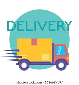 logistic delivery service with truck vector illustration design