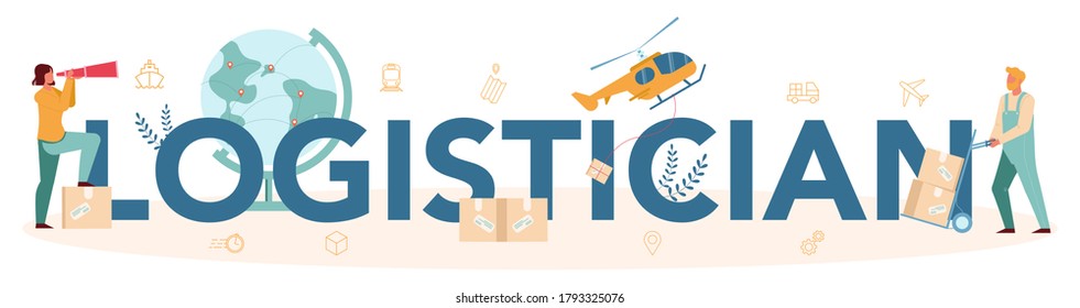 Logistic and delivery service typographic header. Idea of transportation and distribution. Transportation service. Isolated flat illustration