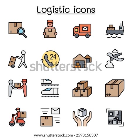Logistic and Delivery  set color line style