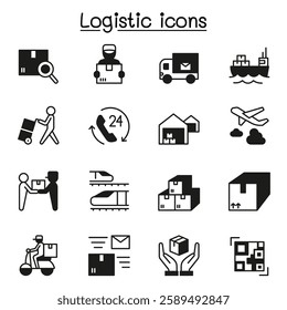 Logistic and Delivery  set vector illustration graphic design