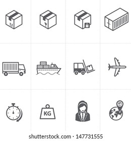 Logistic & delivery & shipping and cargo icons. Vector illustration.