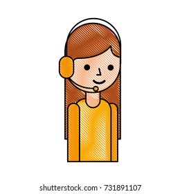 logistic delivery support phone operator in headset icon