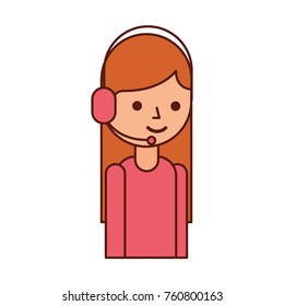 logistic delivery support phone operator in headset icon