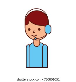 logistic delivery support phone operator in headset icon