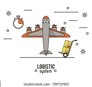 Logistic and delivery system infographic