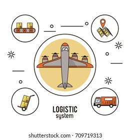 Logistic and delivery system infographic