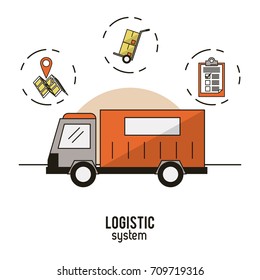 Logistic and delivery system infographic