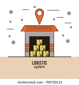 Logistic and delivery system infographic
